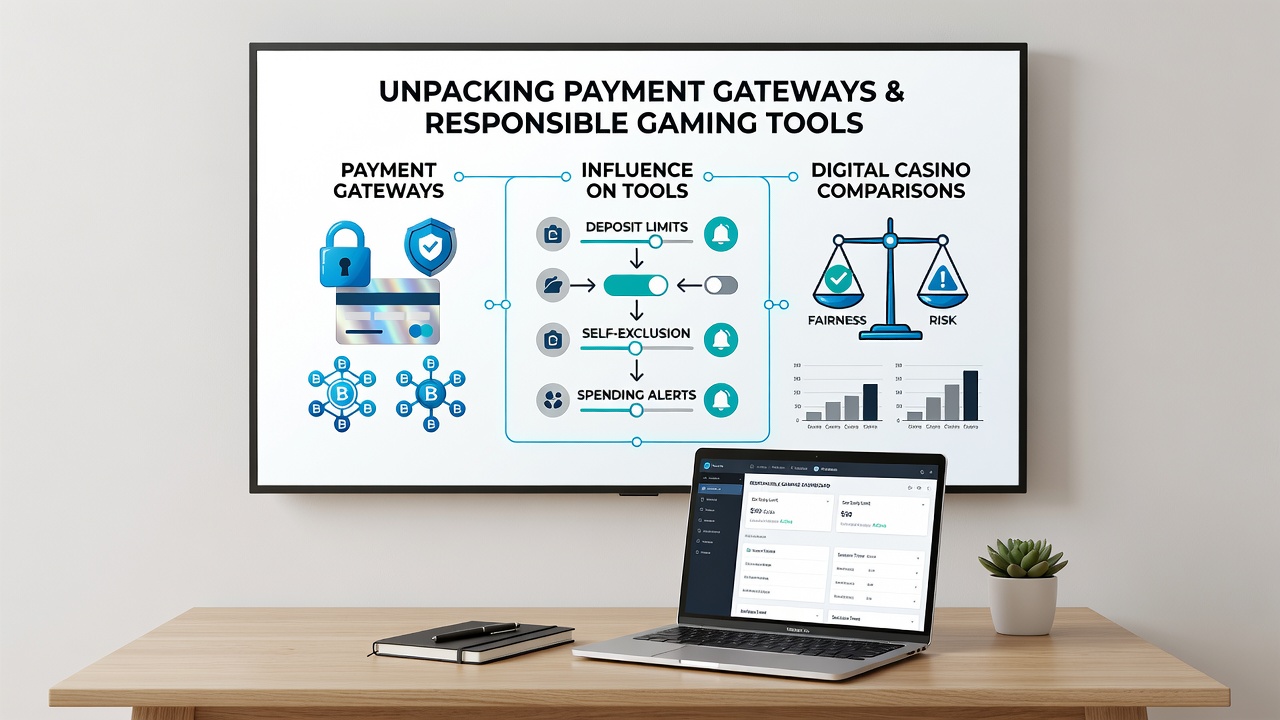 Comparison dashboard showing payment gateway options alongside responsible gaming indicators